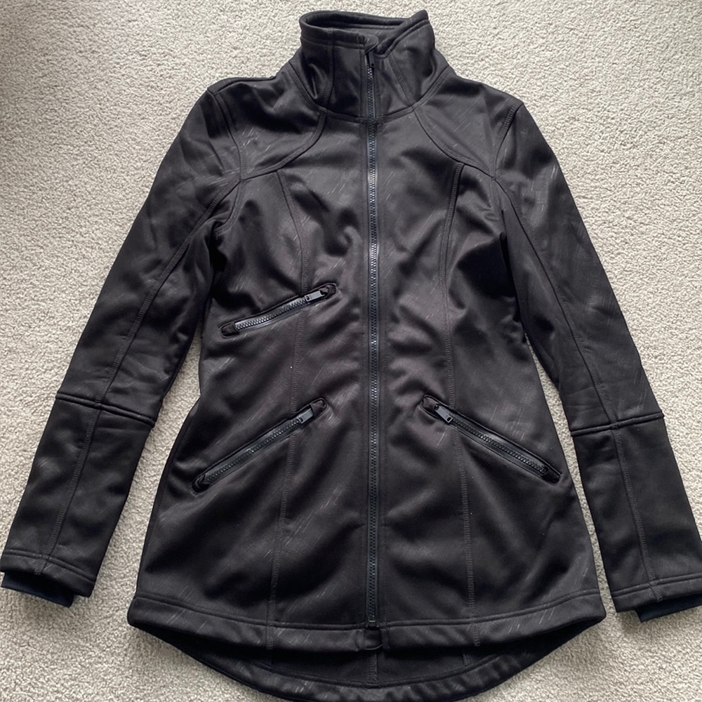 Black athletic jacket, water resistant
